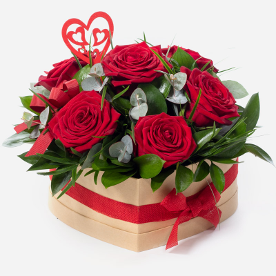 Making Me Blush - Make your special someone blush with joy thanks to this sumptuous design featuring half a dozen red roses opulently arranged in a gift box.