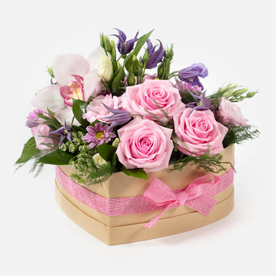 Heart of Gold Flower Arrangement
 - A stunning arrangement of luxurious pink and purple flowers. Made to delight in a stylish hat box.  This flower arrangement will be hand delivered by the local florist.